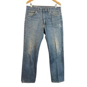 Vintage Lee Riders Mens Blue Denim Jeans Straight Leg Pants Size 36x32 USA Made
